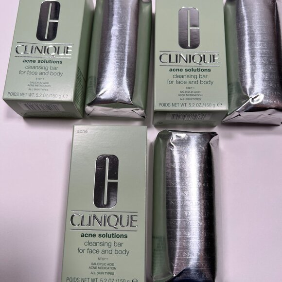 LOT of 3 Clinique Acne Solutions Cleansing Bar Soap For Face and Body Full Size - Picture 2 of 7